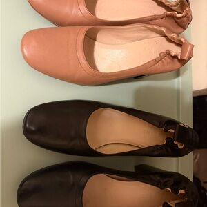 Everlane Women's Black and tan Heels, Italian leather, 36 1/2